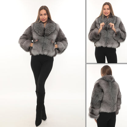 fur fox jacket Luxury Fox Fur Jacket Fox Fur Coat Jacket