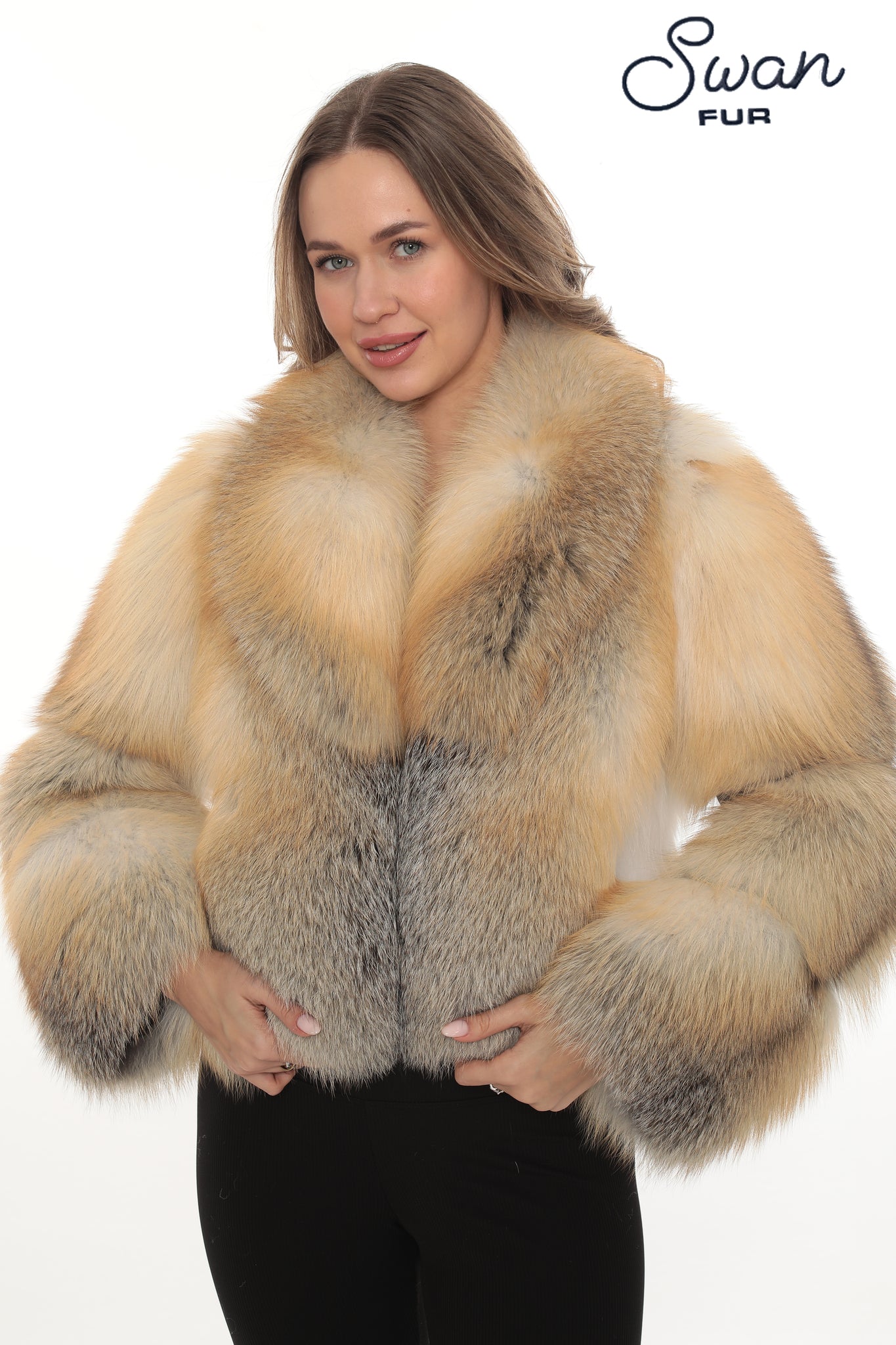 Frost Silver Fox Fur Jacket – Swan Fur | Luxury Women's Outerwear