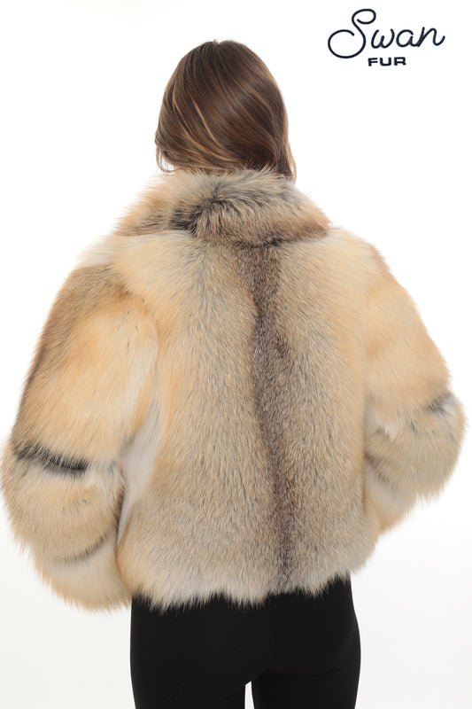 Frost Silver Fox Fur Jacket – Luxury Women's Winter Coat | Swan Fur Collection