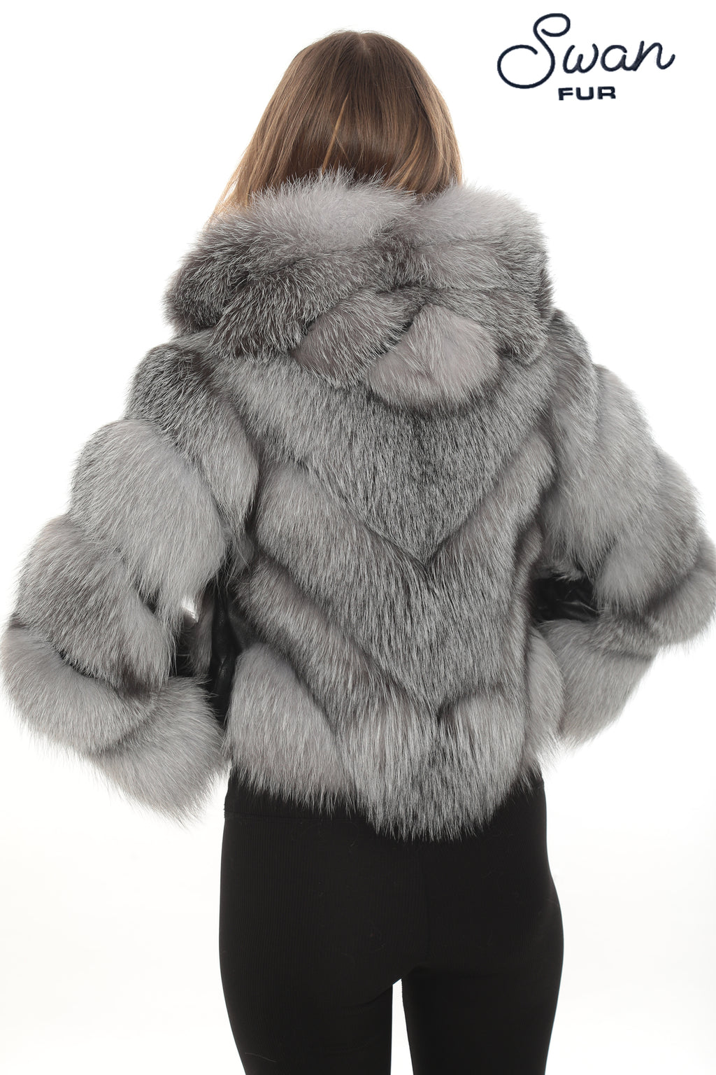 Frost Silver Fox Fur Hooded Jacket