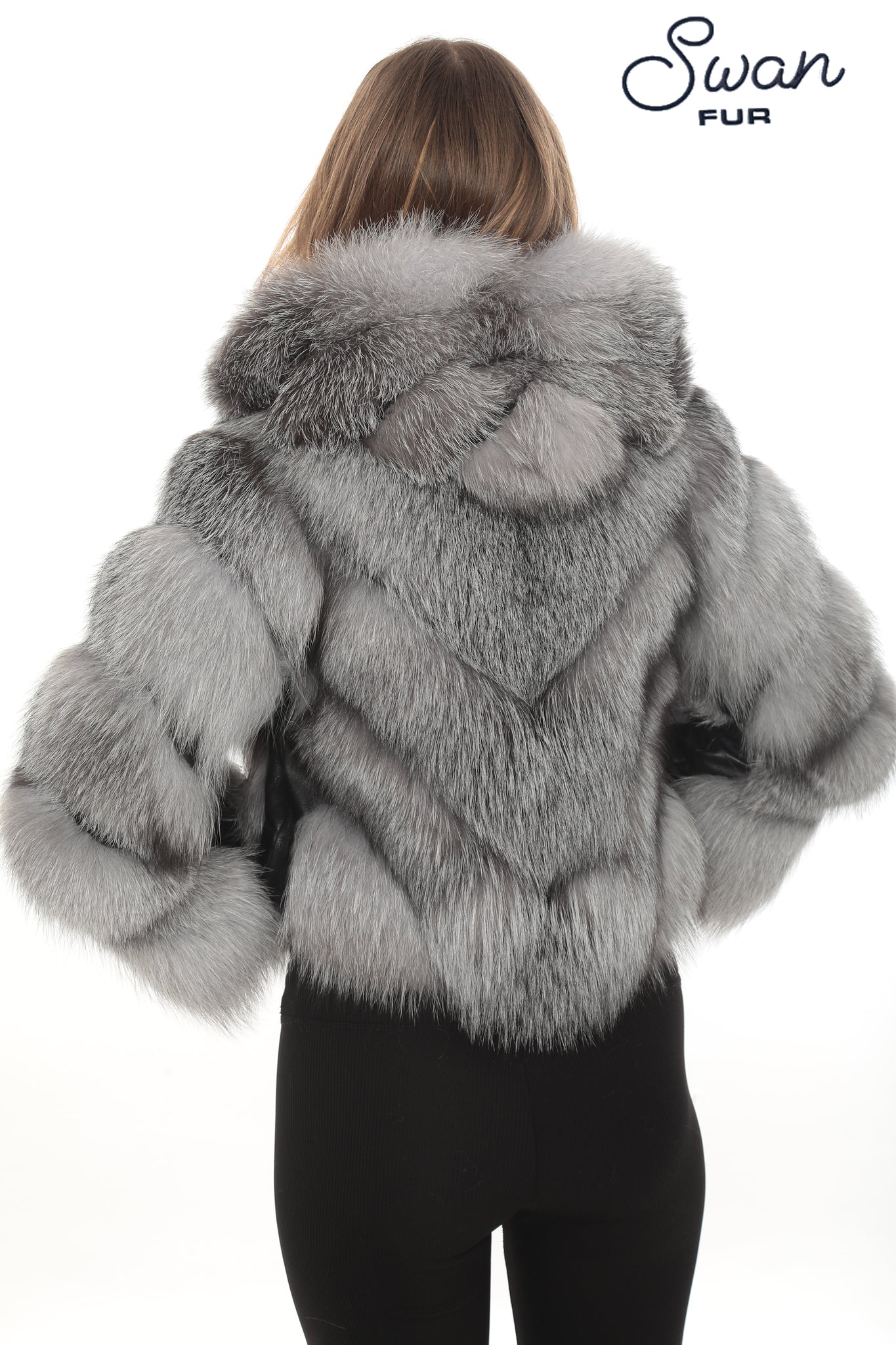 Frost Silver Fox Fur Hooded Jacket