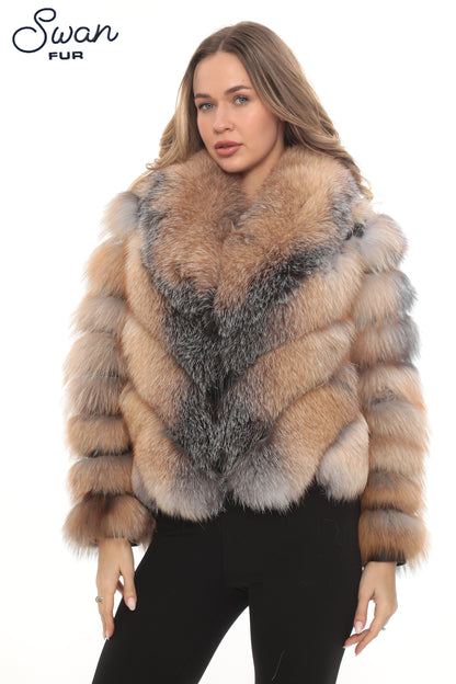 Frost Fox Fur Hooded Jacket