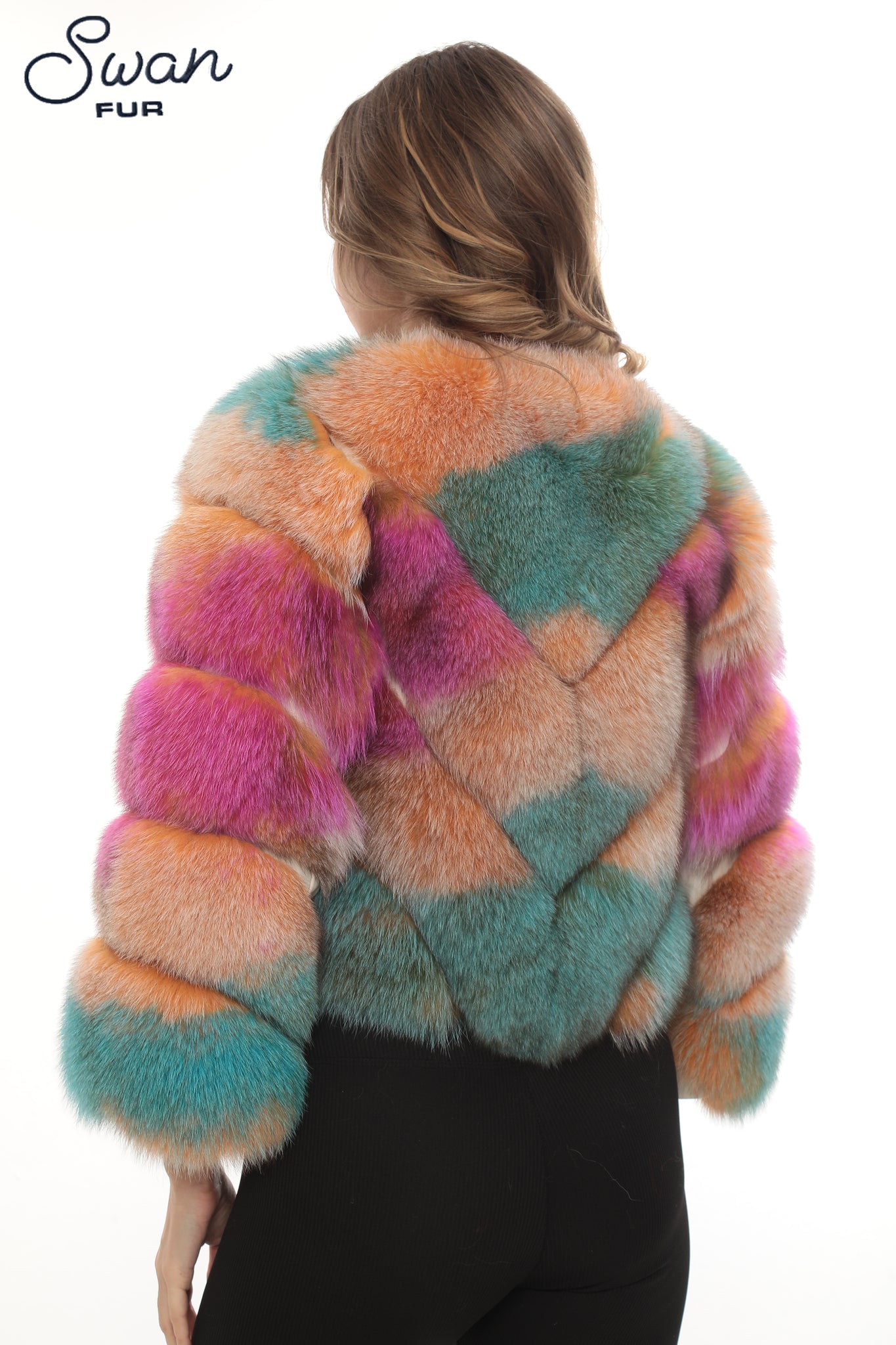 Natural Fox Fur Coat | Beige | Detachable Sleeves