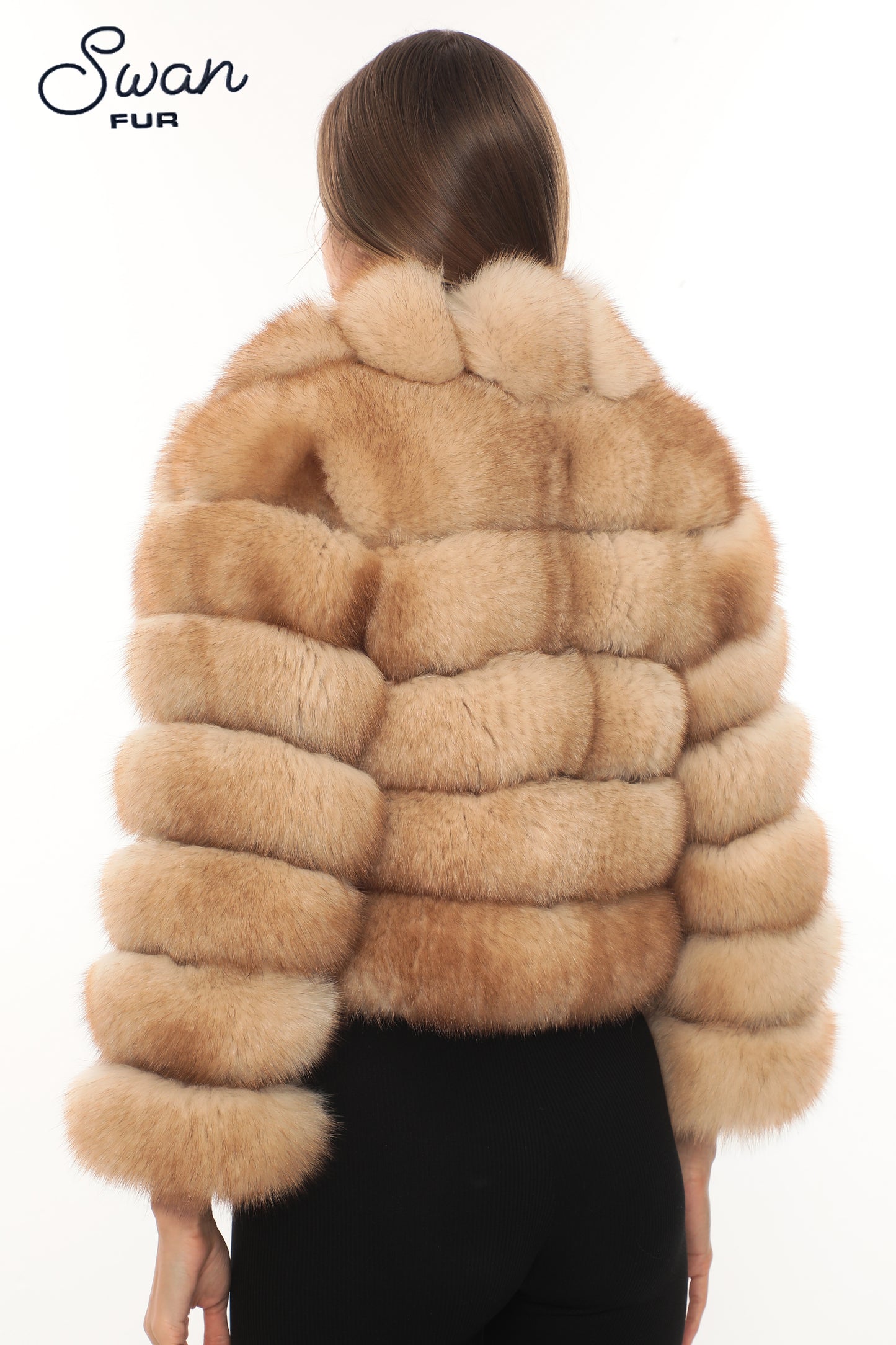 Luxury Fox Fur Crop Jacket – Golden