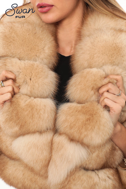 Luxury Fox Fur Crop Jacket – Golden