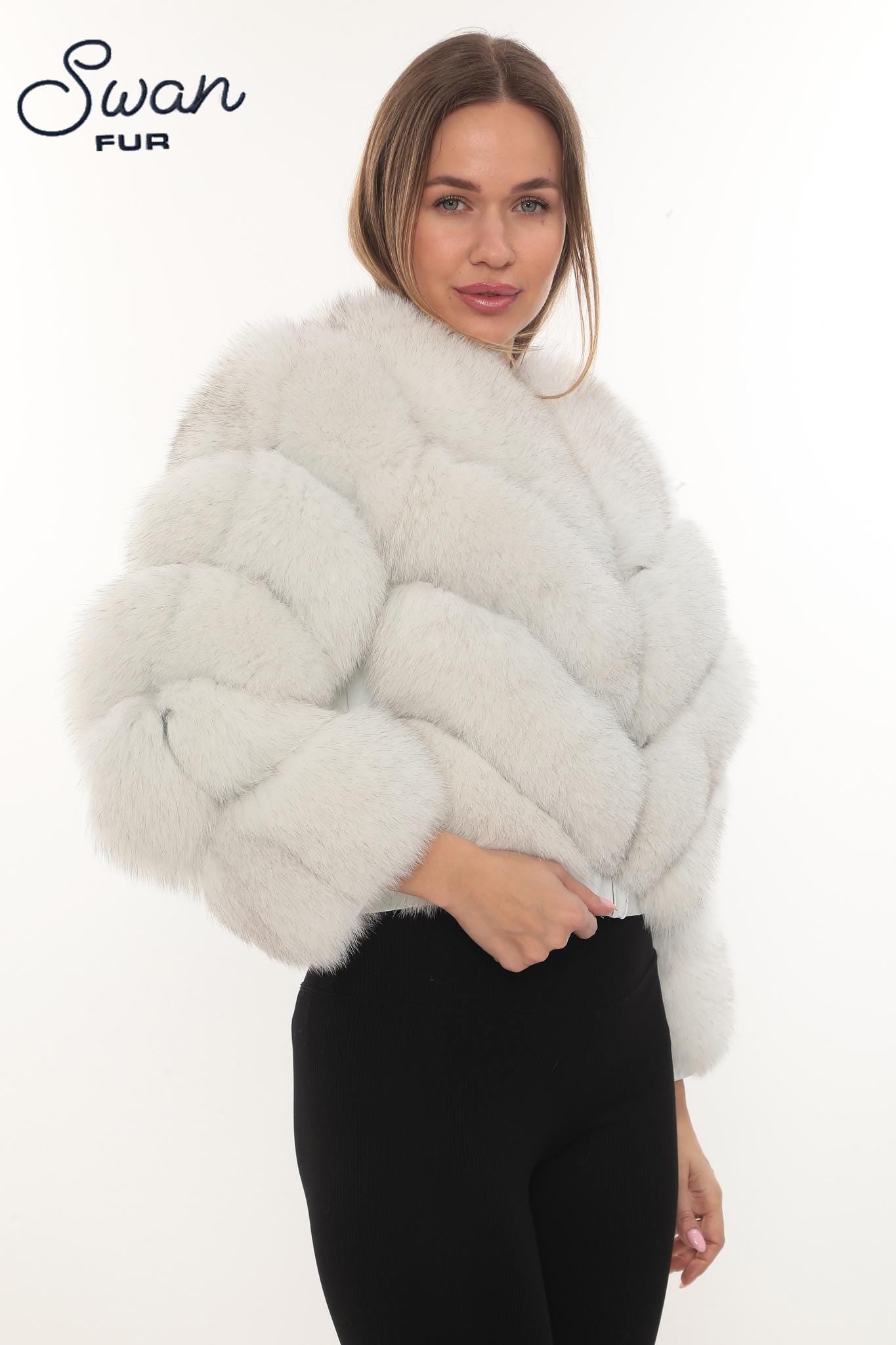 Natural Fox Fur Hooded Coat