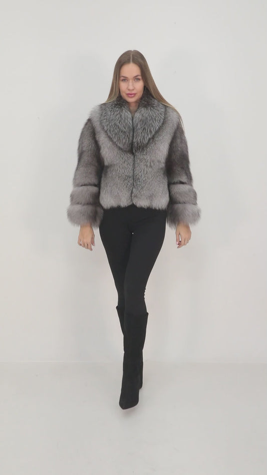 Luxury Fox Fur Coat Jacket